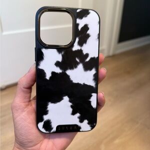 Cow Print iPhone 13 Pro Case - Black and White NWOT